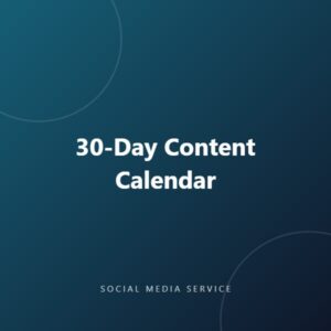 30 Day Content Calendar