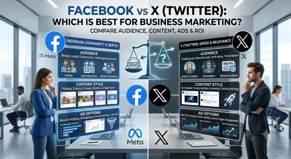 Facebook vs X (Twitter)